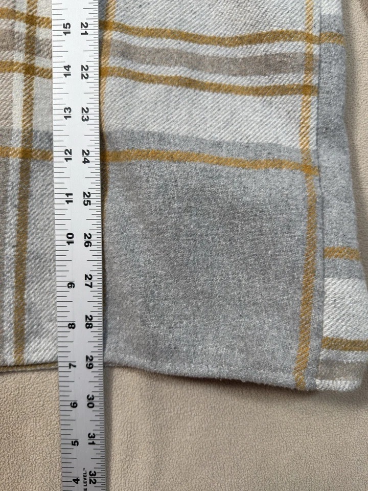 Boohoo человек L негабаритный серый/коричневый фланелевая рубашка улыбка лицо открытый Gorpcore работы - Изображение 4 из 4