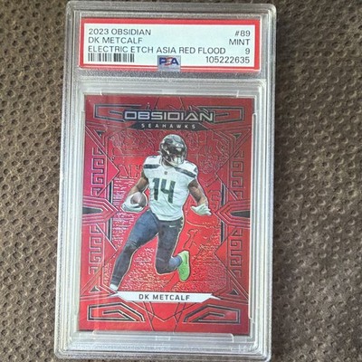 Panini 2023 Obsidian DK Metcalf Seahawks #89 Electric Etch Asia Red Flood /90