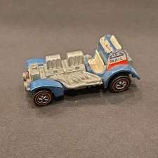 Vintage 1970 Mattel Hot Wheels HK Redline Blue US Mail Special Delivery VG