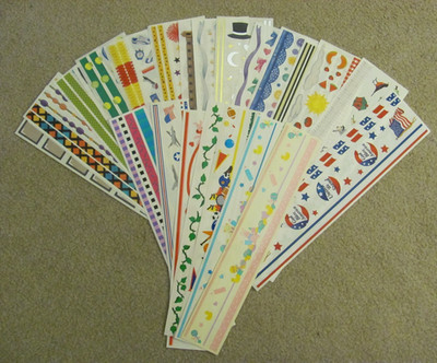 CREATIVE MEMORIES Great Length (3''x12'') GROSSMAN Design Lines (2''x12'') Stickers