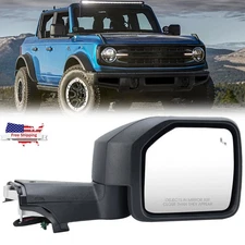 Right Passenger Side Mirror w/Blind Spot For Ford Bronco 2021-2025 Texture Black