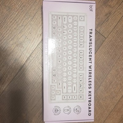iJoy Translucent Wireless Keyboard White Battery Powered Portable QWERTY