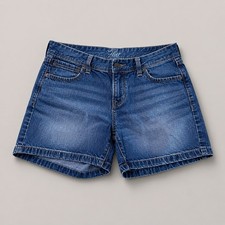 Old Navy Flirt Girls Blue Denim Shorts Size 6 Cotton Button Medium Wash