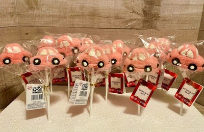 Pink Car Kids Party Favors Candy Marshmallow Pop Treat on Stick 12Pk
