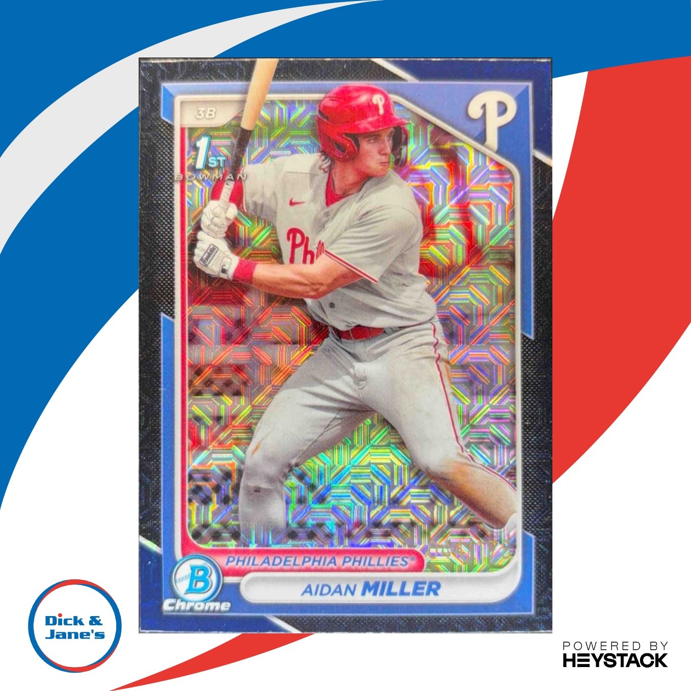 2024 Bowman Aidan Miller Chrome Mega Box Mojo Navy Refractor /175 1st Prospect