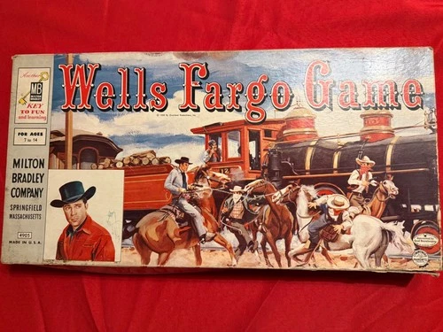 AMAZING THE WELLS FARGO GAME Milton Bradley Vintage Board Game Complete