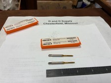 Lot of 2, Hertel K008043AS25, 2-56, Spiral Point Plug Taps, HSS, H2, 2-FL, TiN