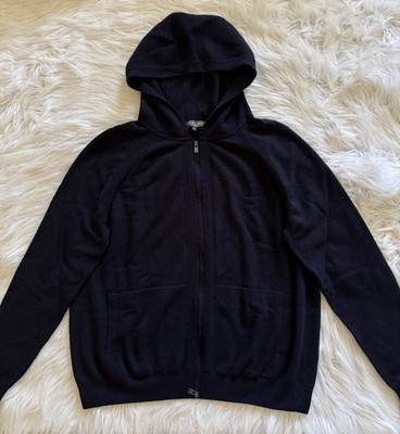 Loro Piana 100% Baby Cashmere Bomber Hooded Jacket Full Zip