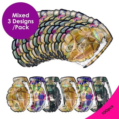 Holographic Flat Mylar Bags 3.5g | Glossy Resealable & Smell Proof Pouch