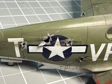 P51-B Mustang. 1/48 Scale Pro Built For Display. With Battle Damage!!
