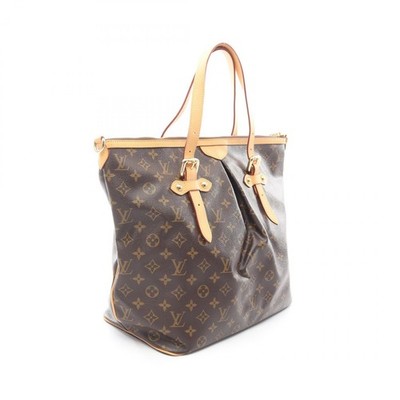 Louis Vuitton Palermo Shoulder Bag Canvas Leather Monogram Brown