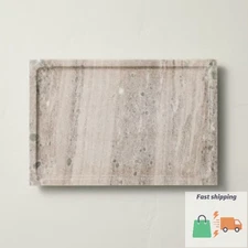 8"x12" Footed Marble Countertop Tray Warm Beige - Hearth & Hand™ with Magnolia