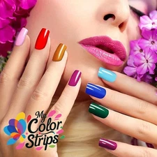 Full Size Solid Color Nail Wraps Stickers Polish Look Art Self Stick Strips USA