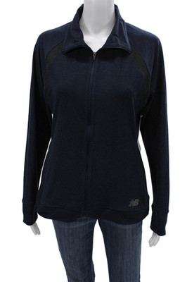 New Balance Women Full Zip Sweatshirt Dark Blue Size M