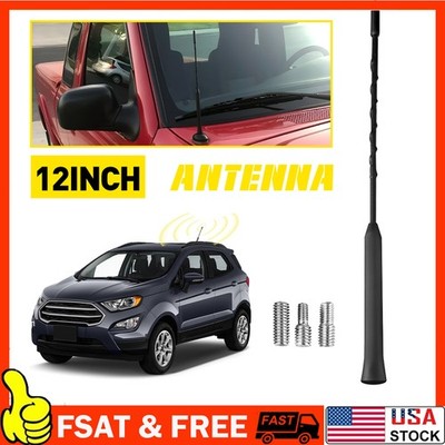 12 Inch Mast Antenna Black Power Radio AM/FM w/ Screws Car Universal Replacement