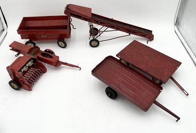 Vintage Tru Scale McCormick Farm Toys Wagon, Baler, Elevator Lot Of 5 