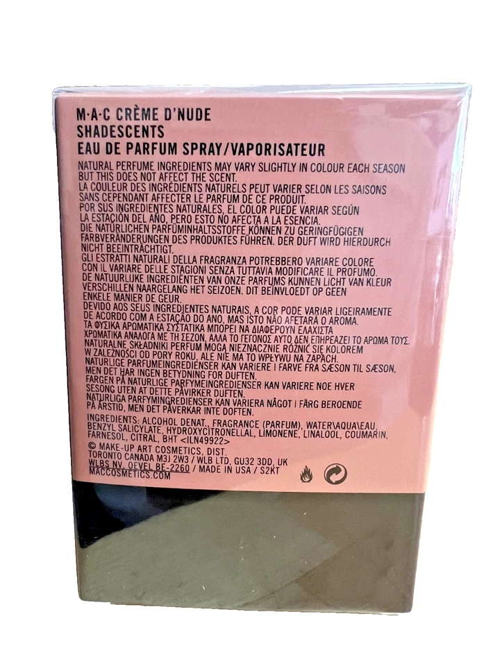 MAC ShadeScents Crème d’Nude EDP 1,7 oz/50 ml Cálido Vainilla Almizcle Ámbar SELLADO Foto 3 de 4