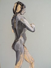 Vintage John Huszer 1913-83 figure study posed female nude Rhode Island mcm