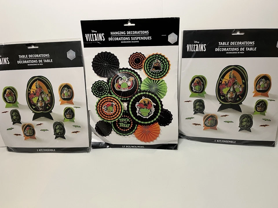 Disney Villains Halloween Haunted Carnival Party Table Deco Kit New Hanging Deco - Image 2 of 4