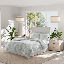 Tommy Bahama- Queen Duvet Cover Set Reversible Cotton Bedding Set Matching