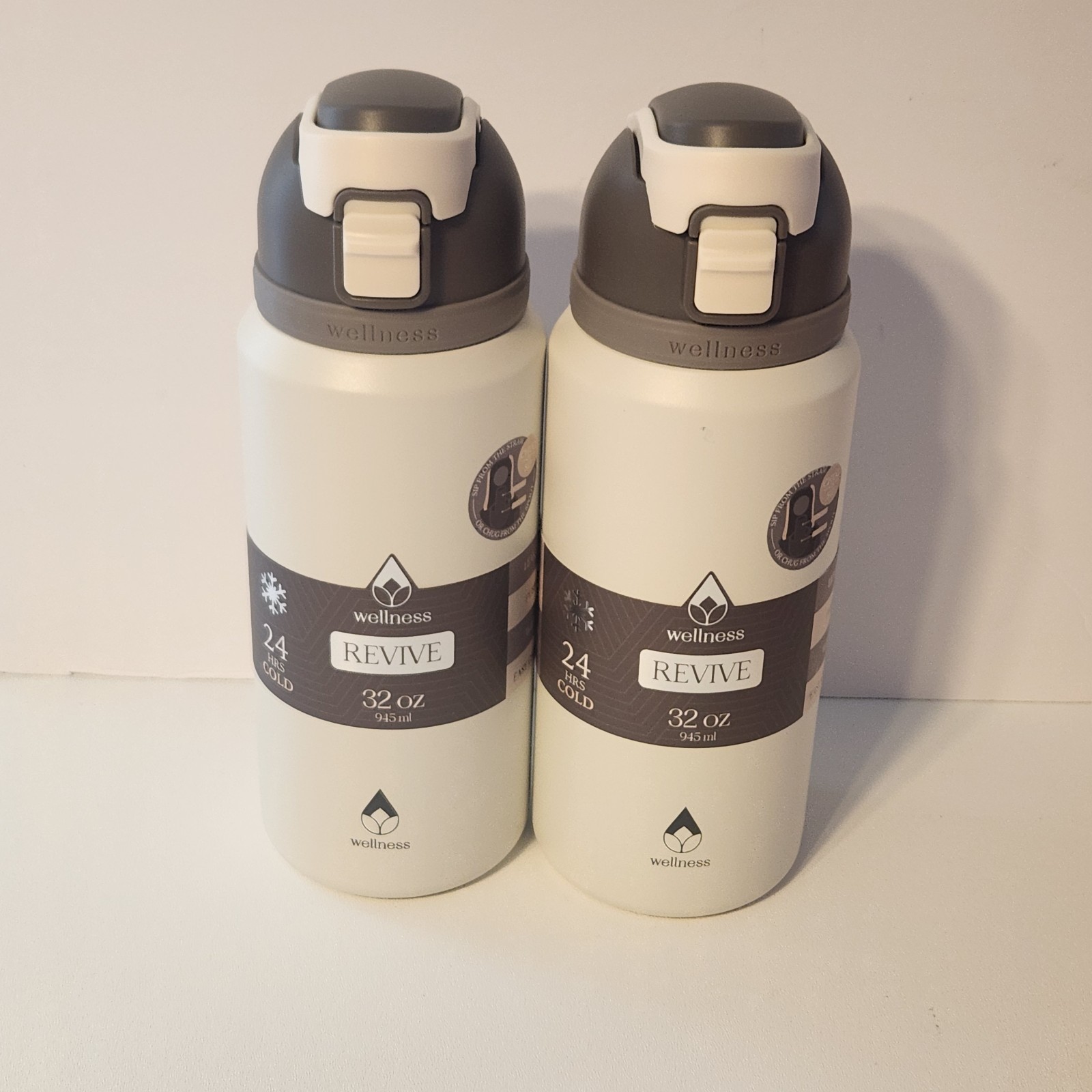 White Stainless Steel Sip & Chug Lid