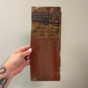 Vtg CAMPBELL HALL - Bethany Beach, Delaware Wooden Shingle Relic 1938 - 2013