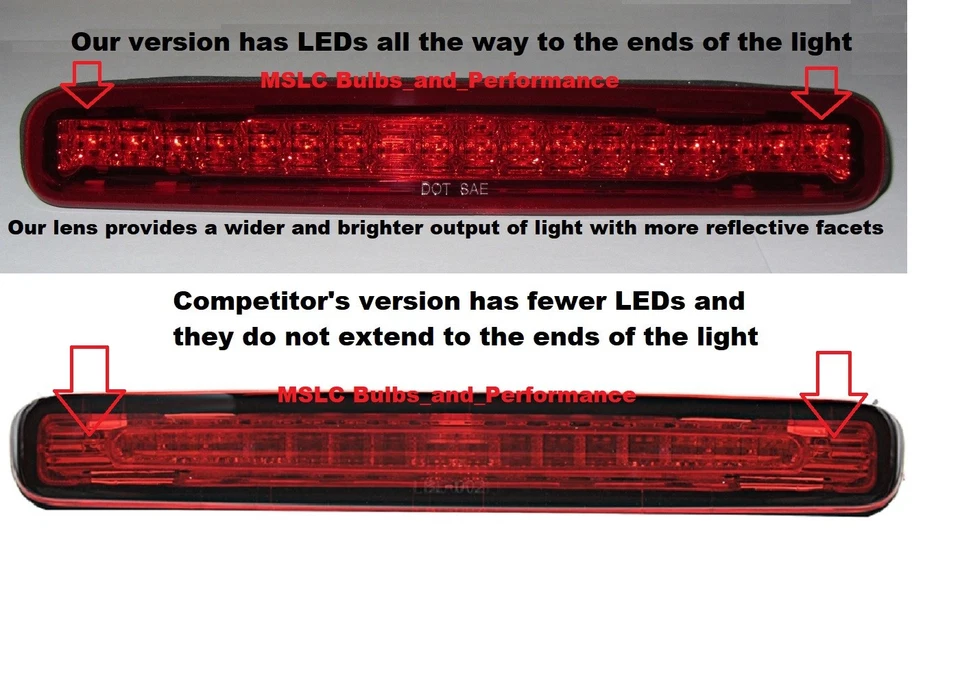 v2.0 Red Lens LED Third Stop 3rd Brake Light Lamp for 2005 - 2009 Ford Mustang - Image 2 of 4