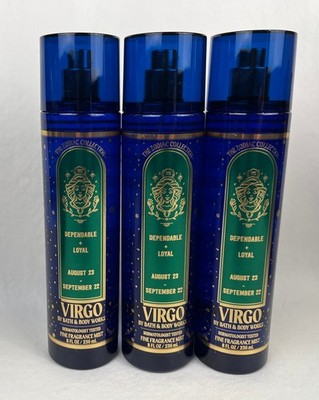 Lot of 3 Bath & Body Works The Zodiac Collection Virgo Fine Fragrance Mists