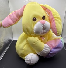 Vintage Fisher Price Puffalump Bunny With Egg 10  Nylon Plush 1988 Easter