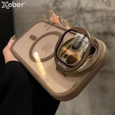 MagSafe Clear Case mit Kamera Linse Ständer für iPhone 17 16 15 14 Pro Max Hülle