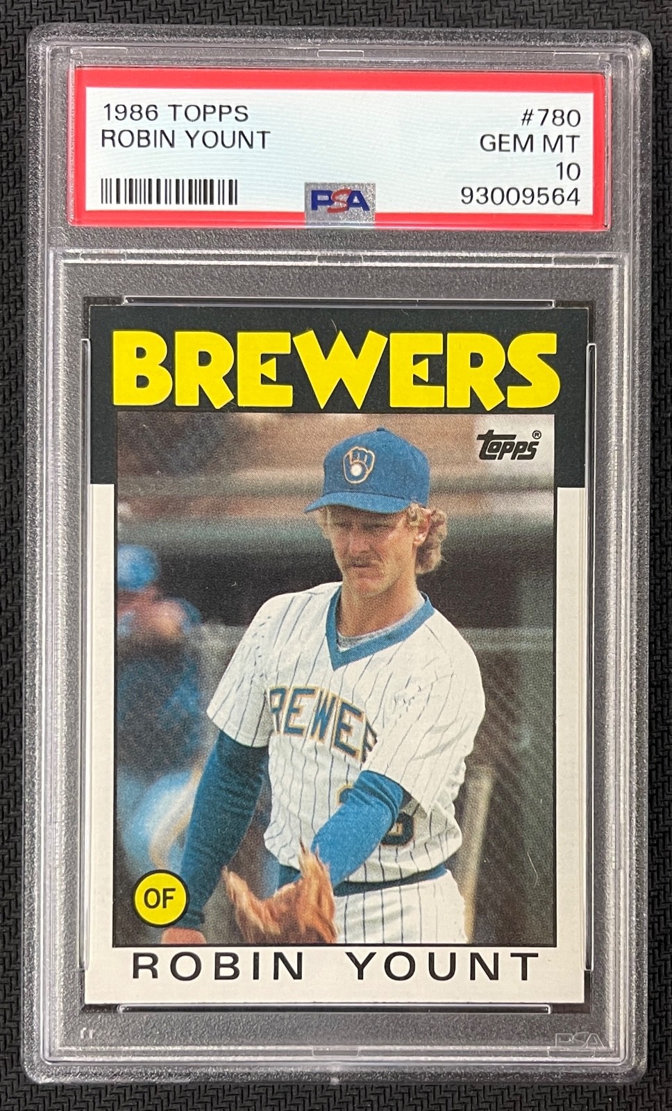 Robin Yount 1986 Topps Baseball Card #780 PSA GEM MINT 10 POP 49 BREWERS