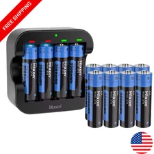 12x AA 1.5V Lithium Rechargeable Batteries 3500mWh Li-ion USB Set for Remote Toy