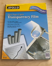 Apollo Copier Transparency Film 8.5 x 11 Clear Film 100-Count 91 sheets left