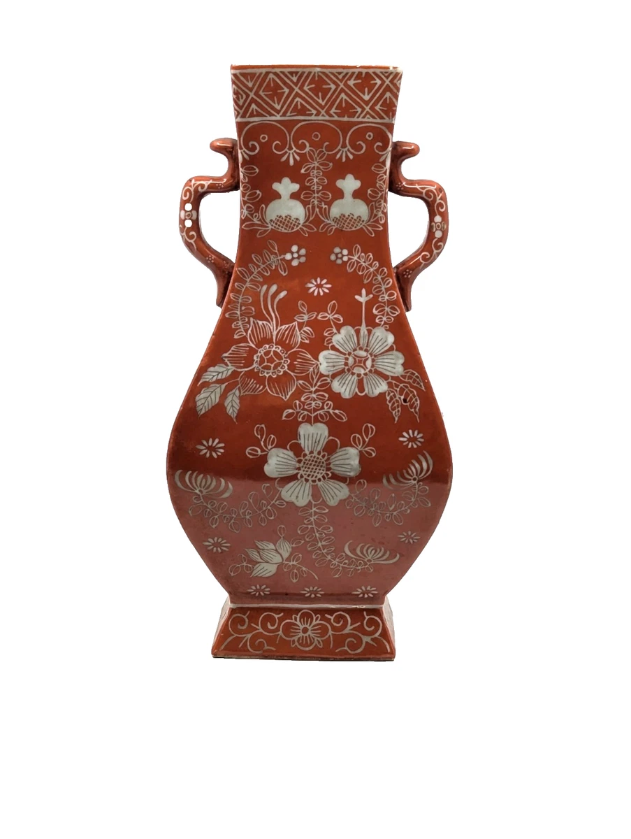 红色中国古董花瓶| eBay