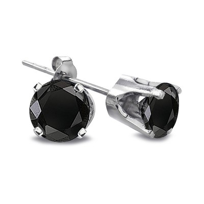 1/2ct Tdw Rund Behandelt Black Diamond 14K Weiß Oder Gelbgold Ohrstecker