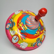 Ohio Art Tin Metal Spinning Top Roadrunner Dodge Super Bee Mopar Scat Pack VTG