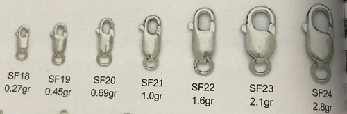 1 pieza Broche de garra de langosta 925 de plata esterlina hecho en Italia al por mayor todos los tamaños - Imagen 2 de 2