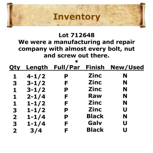 5/16-18 x Various" CARRIAGE BOLTS Steel SEE PHOTOS FOR DETAILS (17) 712648 - Picture 5 of 5
