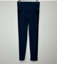 Assets By Spanx Blue Black Leggings Slimming Shapewear Size XL