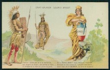 Publicidad nativa americana agua mineral francesa BADOIT postal original años 1900