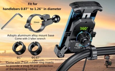 Wireless Qi Motorrad Lenker Handy Halter Halterung USB Ladegerät Universal 15W