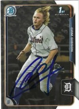 Autographed/Signed 2015 Bowman Chrome #20 Cam Gibson Detroit Tigers Tough Signer