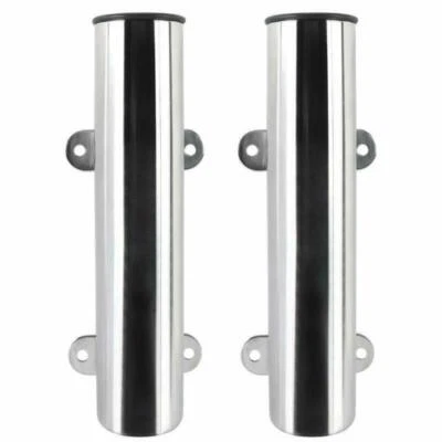 AMARINE MADE 4 Pcs Boat Marine Stainless Side Mounted Fishing Rod Holder with Weld Brackets