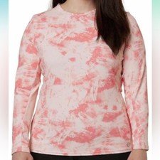 Hang Ten Women  s long sleeve rashguard Tie Dye Sun Protection UPF 50 Pink XL