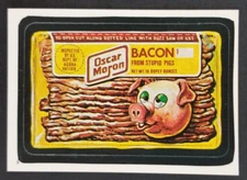 Oscar Meyer Bacon Pig 1986 Topps Wacky Packages Sticker Card #9 (NM)