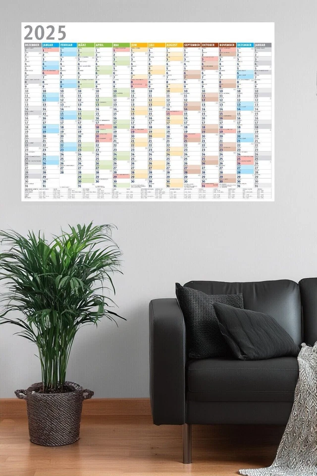 2026 Wandkalender DIN A1,A2,A3,A4 Plakatkalender Jahresplaner GEFALTET Planer - Bild 2 von 4