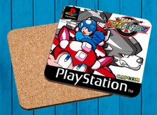 MEGA MAN BATTLE & CHASE PLAYSTATION PSX POSAVASOS MADERA WOODEN COASTERS