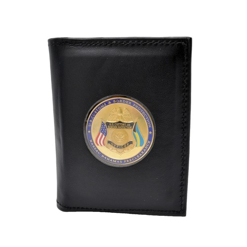 Perfect Fit USA-Made Leather Bifold Wallet With Removable Challenge Coin Holder