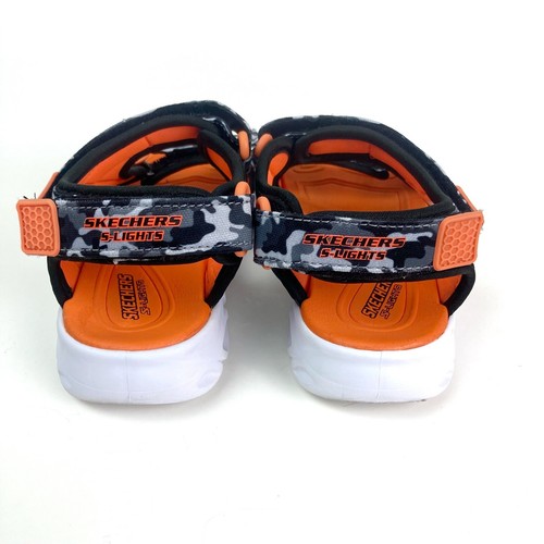 Skechers S Lights Boys Sandals Size 13 Hypo Splash Black Gray Orange SN400077L - Picture 4 of 7