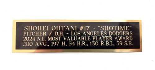 Shohei Ohtani Dodgers 2024 NL MVP Baseball Photo Plaque Nameplate 1.5" X 6"